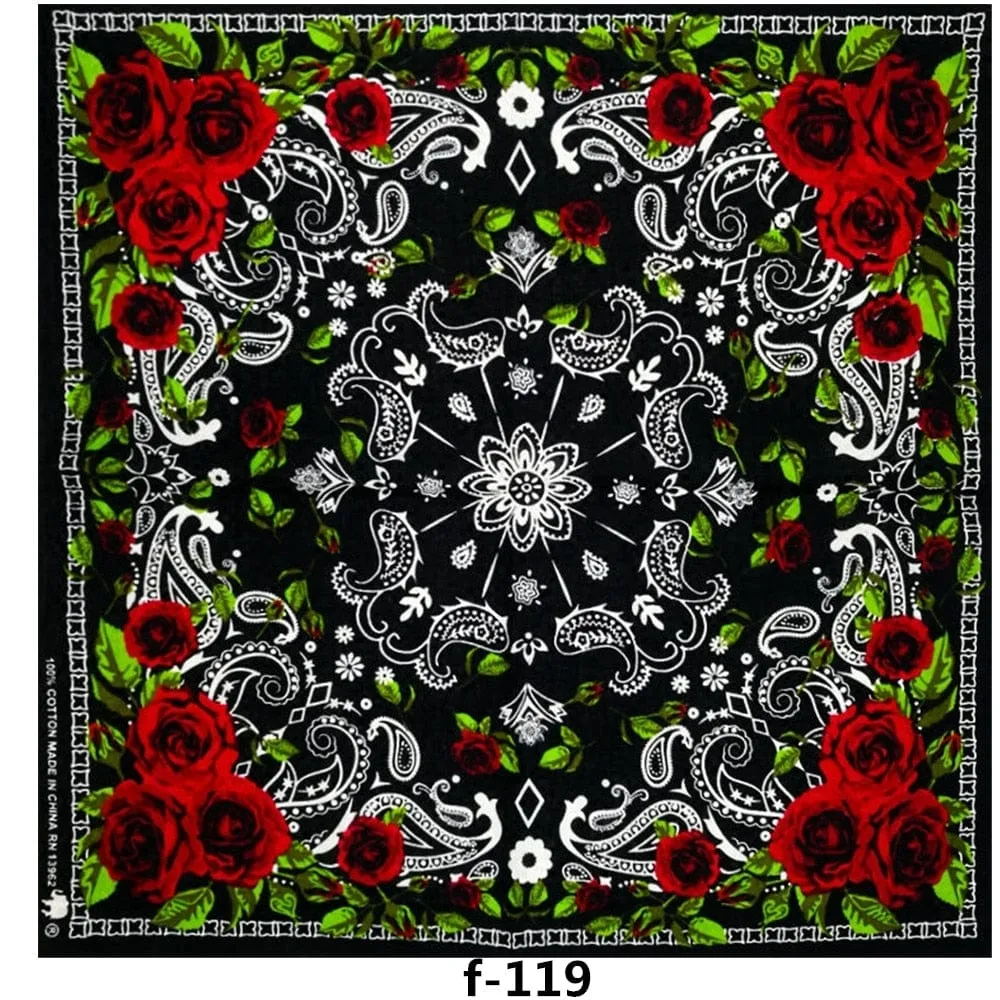Unisex Cotton Hip Hop Bandana Headwear Scarf | Women Wrist Wrap Head Square Handkerchief