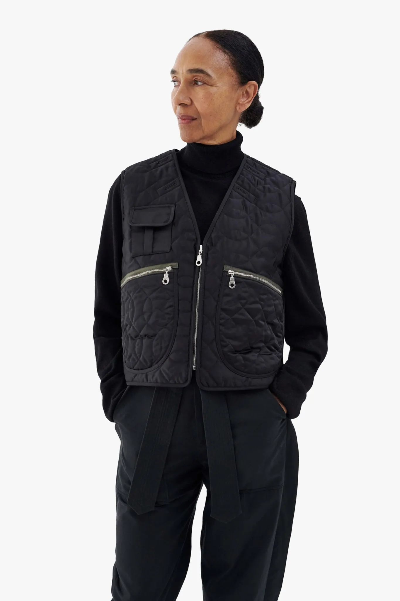 Utility Quilt Vest - Black / Anthracite