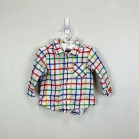 Vintage OshKosh B'gosh Colorful Plaid Flannel Shirt 18 Months USA