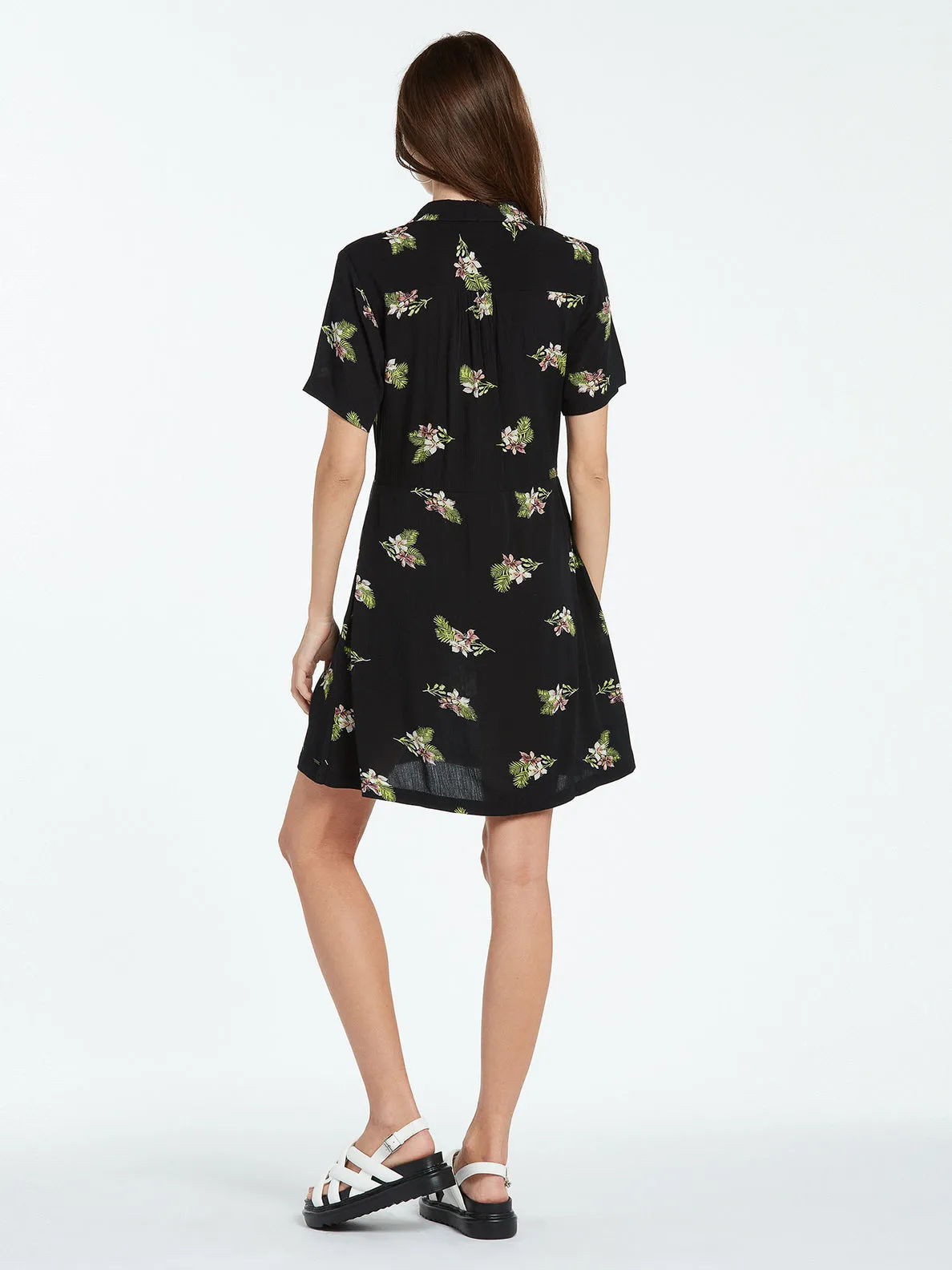 Volcom Stormy Tropix S/S Dress-Black