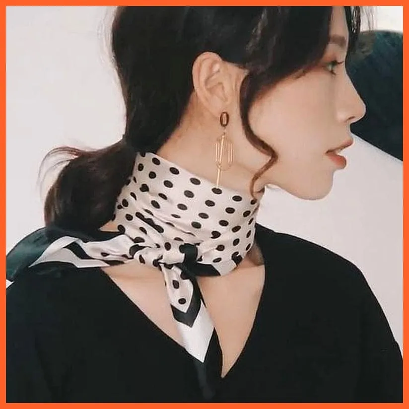 Women Luxury Square Silk Scarf Fashion Print Small Neck Scarves Bandana Shawl