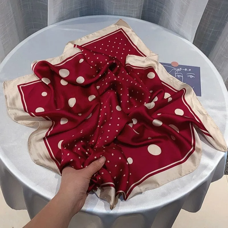 Women Luxury Square Silk Scarf Fashion Print Small Neck Scarves Bandana Shawl