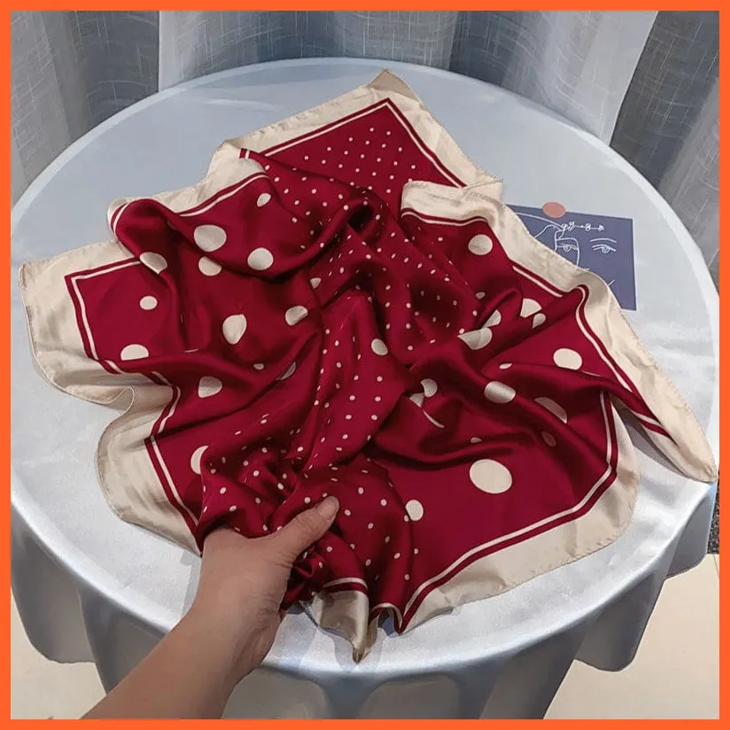 Women Luxury Square Silk Scarf Fashion Print Small Neck Scarves Bandana Shawl