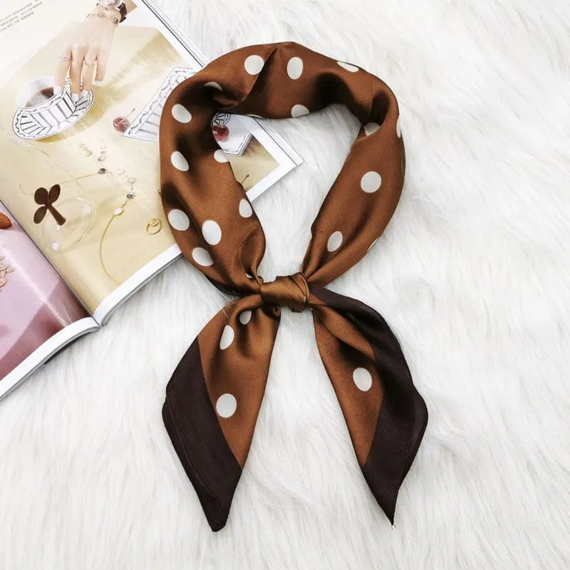 Women Luxury Square Silk Scarf Fashion Print Small Neck Scarves Bandana Shawl