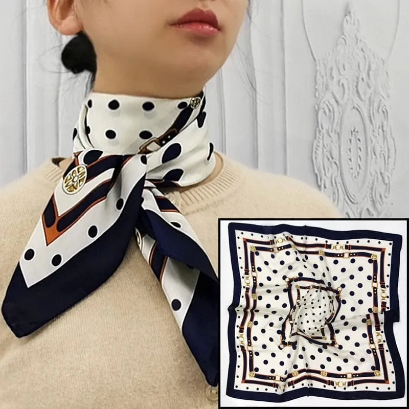 Women Luxury Square Silk Scarf Fashion Print Small Neck Scarves Bandana Shawl