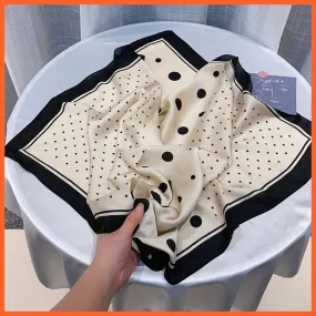 Women Luxury Square Silk Scarf Fashion Print Small Neck Scarves Bandana Shawl