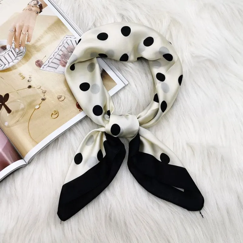 Women Luxury Square Silk Scarf Fashion Print Small Neck Scarves Bandana Shawl