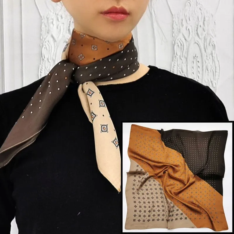 Women Luxury Square Silk Scarf Fashion Print Small Neck Scarves Bandana Shawl