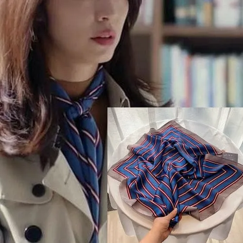Women Luxury Square Silk Scarf Fashion Print Small Neck Scarves Bandana Shawl