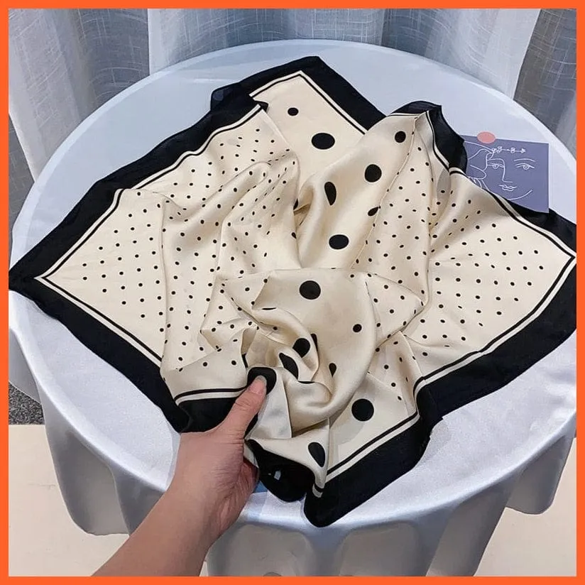 Women Luxury Square Silk Scarf Fashion Print Small Neck Scarves Bandana Shawl