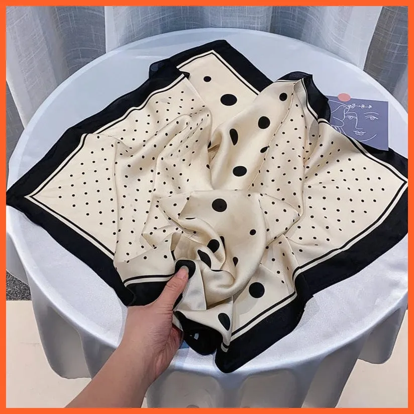 Women Luxury Square Silk Scarf Fashion Print Small Neck Scarves Bandana Shawl