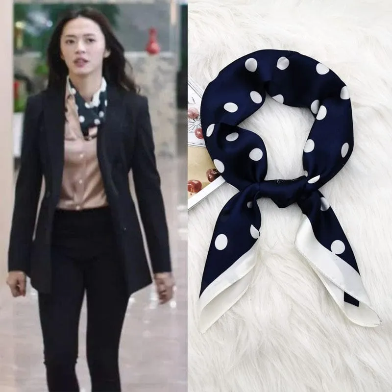 Women Luxury Square Silk Scarf Fashion Print Small Neck Scarves Bandana Shawl