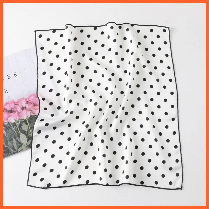Women Satin Silk Scarf Square Print Wrap Foulard Handkerchief Bandana Shawls