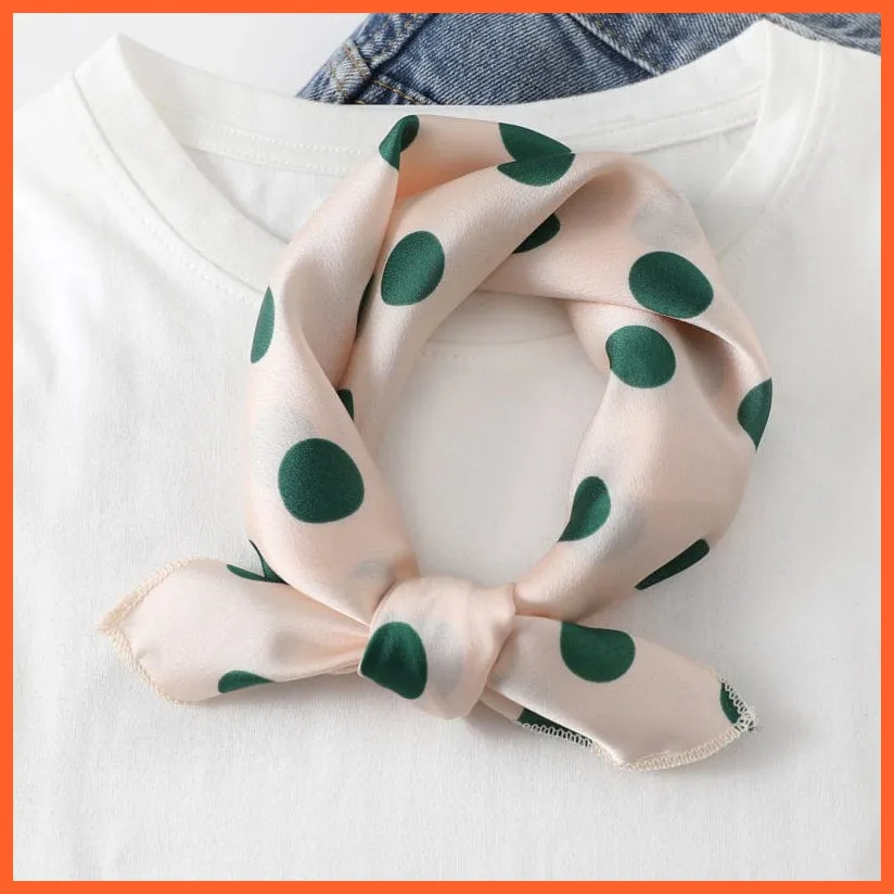 Women Satin Silk Scarf Square Print Wrap Foulard Handkerchief Bandana Shawls