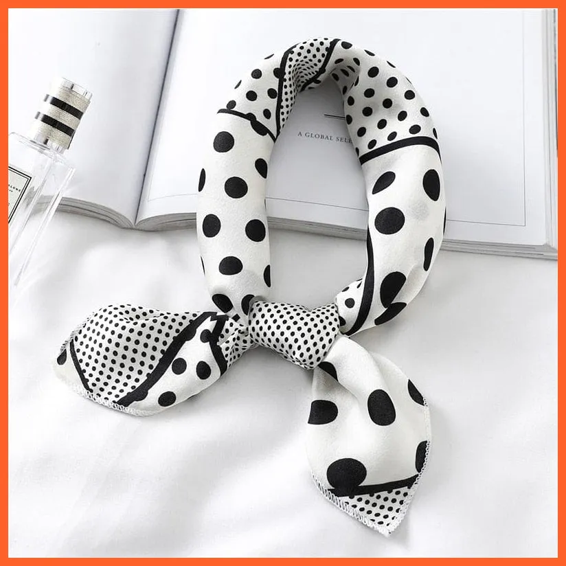 Women Satin Silk Scarf Square Print Wrap Foulard Handkerchief Bandana Shawls