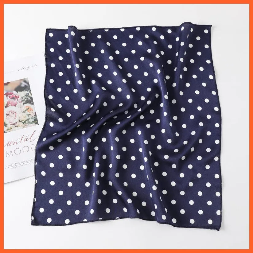 Women Satin Silk Scarf Square Print Wrap Foulard Handkerchief Bandana Shawls