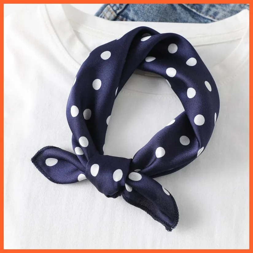 Women Satin Silk Scarf Square Print Wrap Foulard Handkerchief Bandana Shawls