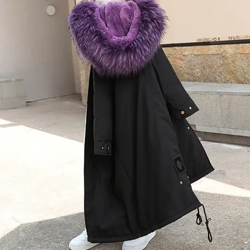 Women's Winter Slim Padded Hooded Parka With Belt